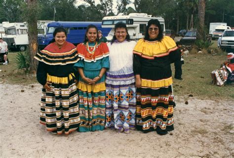 Florida Memory Four Seminole Women In Traditional Clothing At The