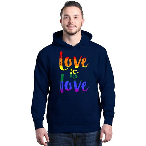Shop4ever Shop4ever Mens Love Is Love Rainbow Gay Pride Hooded Sweatshirt Hoodie Walmart