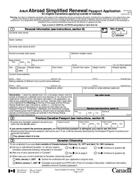 Pdf Adult Abroad Simplified Renewal Passport Application For Eligible