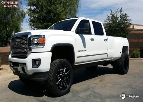Gmc Sierra 1500 Fuel Lethal Dually Front D267 Wheels Gloss Black And Milled
