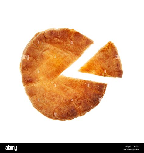Pastry Pie Top As A Pie Chart Isolated Against White Stock Photo Alamy