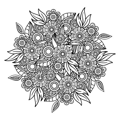 Flower Coloring Page Intricate Flower Coloring Page