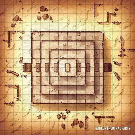 Desert Ziggurat Battlemaps Dungeon Maps Desert Map Fantasy Map