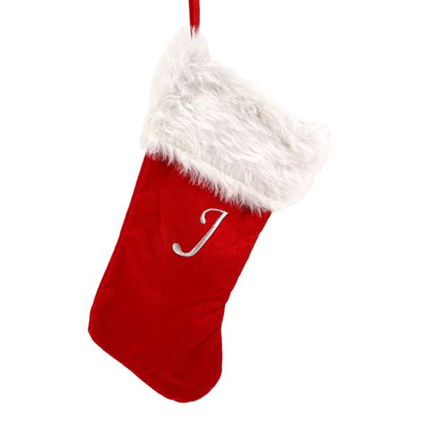 Red And White Plush Christmas Stockings Personalized Monogramed