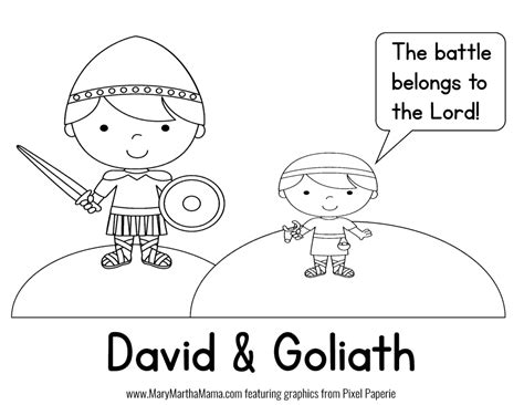 David And Goliath Coloring Pages For Preschoolers Thousand Of The