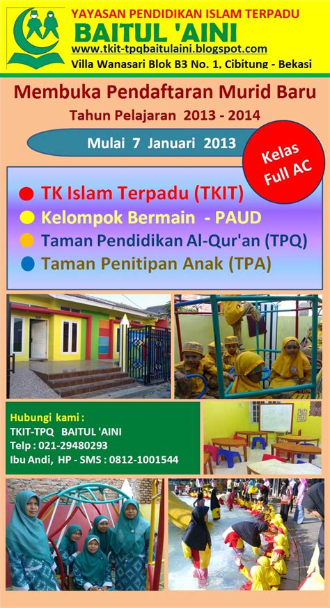 Tkit Tpq Baitul Aini Poster Spanduk Brosur Banner Penerimaan Murid