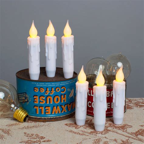 Flameless Candles Taper Resin Mini Taper Candles With