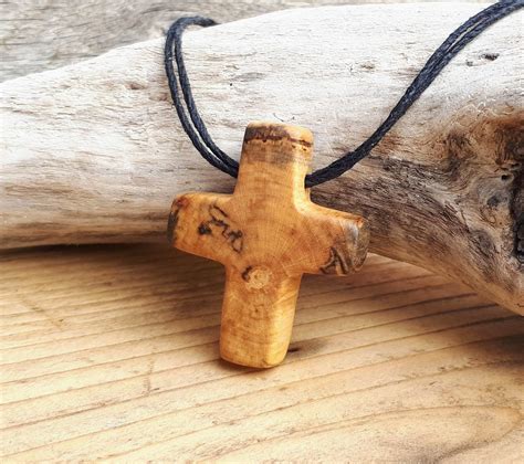Mens Wooden Cross Necklace Handcrafted Driftwood Etsy Wooden Necklace Eco Friendly