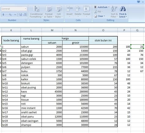 Cara Membuat Daftar Harga Di Excel Imagesee
