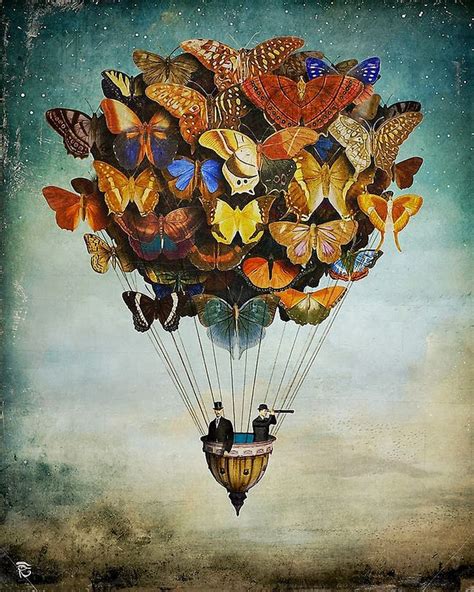 Christian Schloe Fly Away C2014 Abstract Painting Print Butterfly