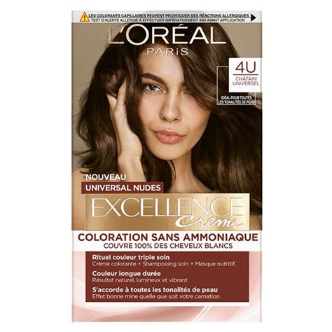 L Oréal Paris Excellence Crème Universal Nudes Coloration N°4 Châtain Pas Cher