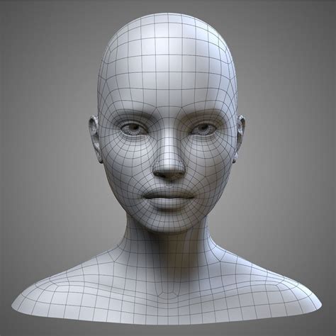 D Face By Photo D Face Model Face Topology Character Modeling