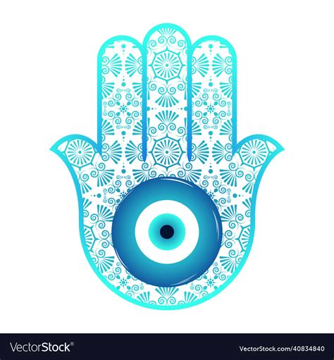 Ornate Hamsa Amulet Against The Evil Eye Vector Image