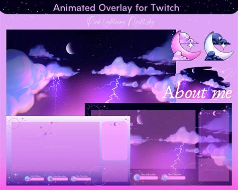 Be Right Back Pink Sky Night Skies Twitch Overlays Starry Night