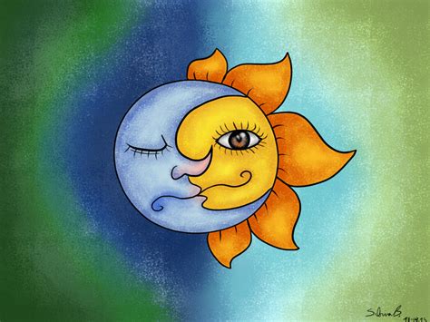 Dibujos De Sol Y Luna Sol Luna Estrella Y Nube — Vector De Stock