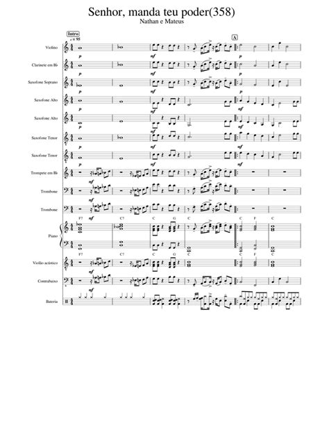 358 Senhor Manda Teu Poder Sheet Music For Piano Trombone Clarinet