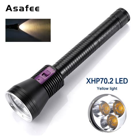 Asafee A37 白光 3x XHP70 2 led 潛水手電筒水下 IP x8 防水燈按鈕開關潛水手電筒燈用於水肺 蝦皮購物