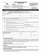 Pa State Sales Tax Exemption Form