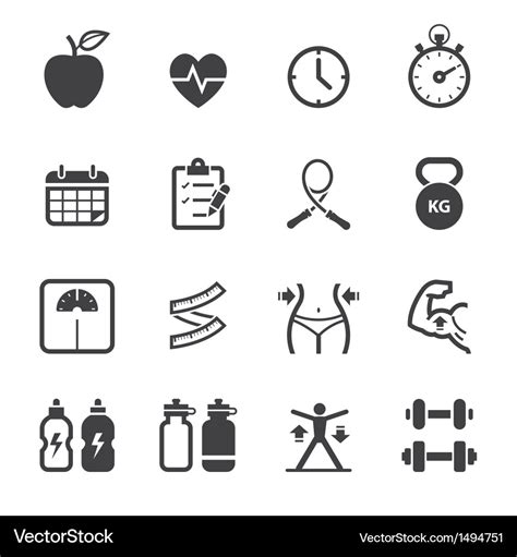 Fitness And Health Icons Royalty Free Vector Image