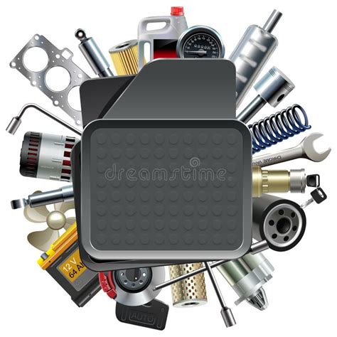 Vector Car Spares Concept With Wheel Stock Vector Illustration Of