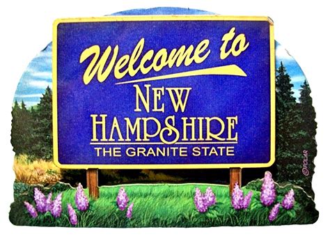 New Hampshire State Welcome Sign Artwood Fridge Magnet