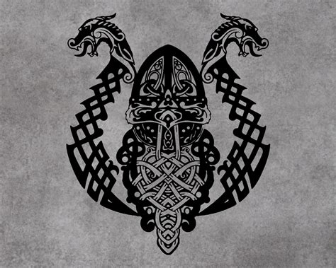 Odin Norse Scottish Mythology Viking Dragon Svg Cut File For Etsy
