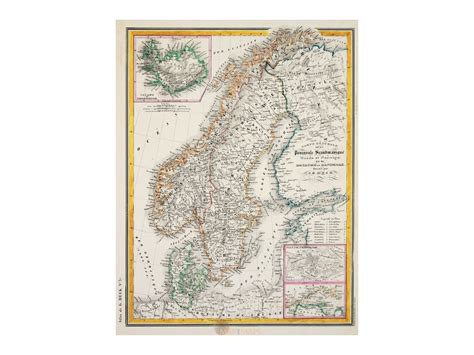 Scandinavia Iceland Norway Map By Johann Heck 1842 Mapandmaps