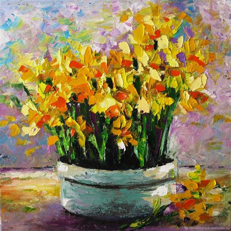 Small Canvas Oil Painting Garden Flowers T Painting