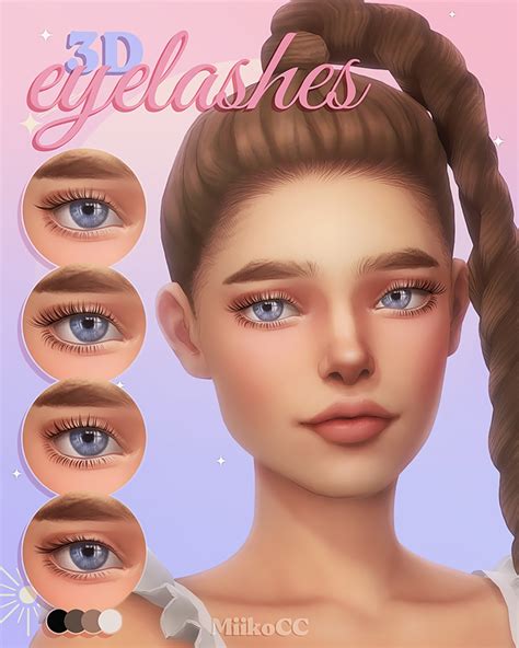 3d Eyelashes ｡part 4 Miiko On Patreon Sims 4 Cc Eyes Sims 4 Mm Cc