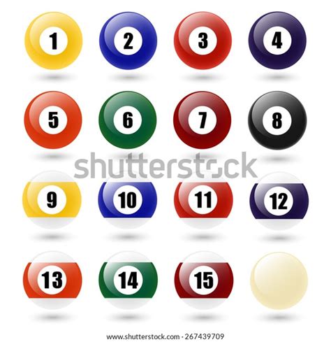 Colored Pool Balls Numbers 1 15 Stock Vector Royalty Free 267439709