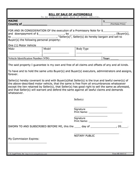 Bill Of Sale Form Maine Dmv Bill Of Sale Templates Fill Out And Sign