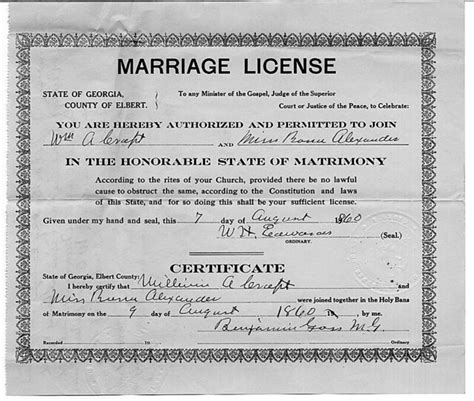 Wm And Rossie Craft Marriage License Found At Georgias Virt Flickr