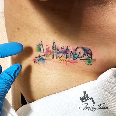 London Skyline Outline Tattoo