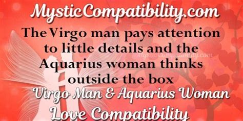 The two will likely have frequent debates, but it will be in good spirit. Virgo Man Aquarius Woman Compatibility - Mystic Compatibility