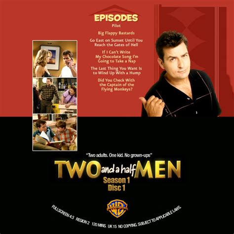 Two And A Half Men The Complete First Season Dvd Labels 2004 R0 Custom
