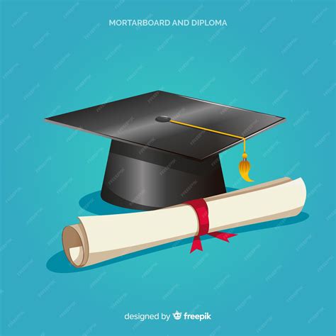 Free Vector Graduation Cap And Diploma With Flat Design