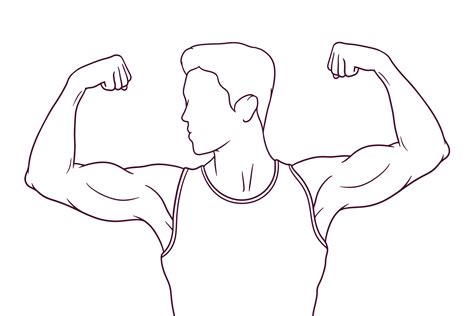 Man Showing His Biceps Hand Drawn Style Vector Illustration 8878135