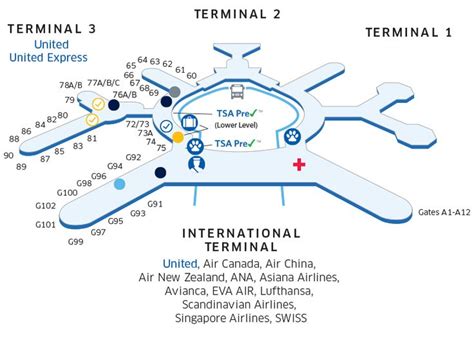 Sfo Airport Map United Airlines Airport Map Map San Francisco