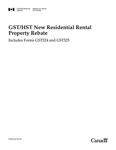 Gst Hst New Residential Rental Property Rebate