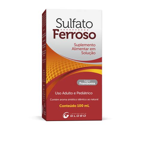 Sulfato Ferroso 10mg ml Solução 100 ml Globo FSL Farma Drogaria