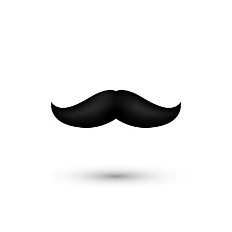 Black Mustache Father Day Symbol Moustache Man Whisker Isolated On