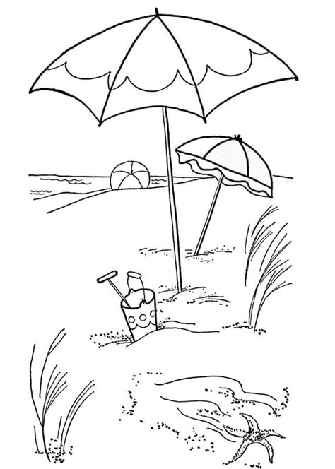 Beach Scene Coloring Page Coloring Pages