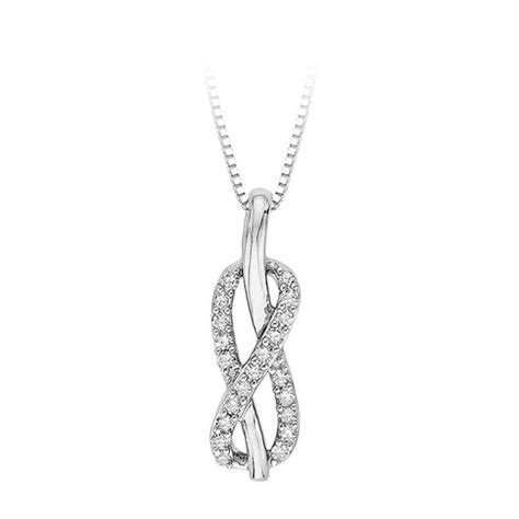 18 Ct Tw Diamond Loose Infinity Knot Pendant In Sterling Silver