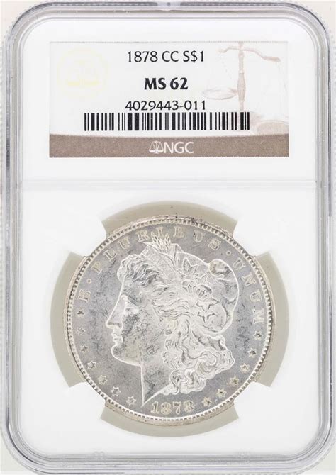1878 Cc 1 Morgan Silver Dollar Coin Ngc Ms62