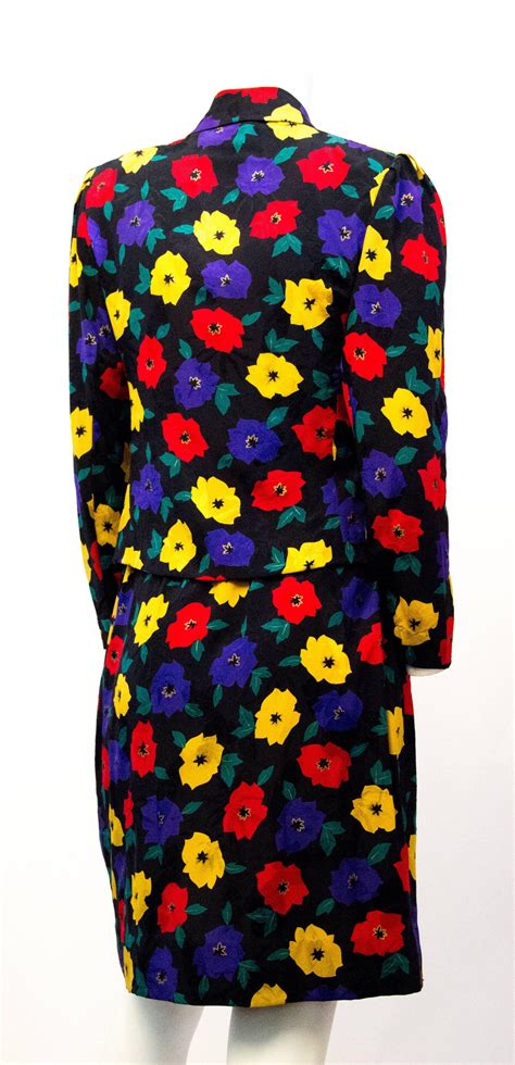80s Emanuel Ungaro Floral Silk Skirt Suit For Sale At 1stdibs 80s