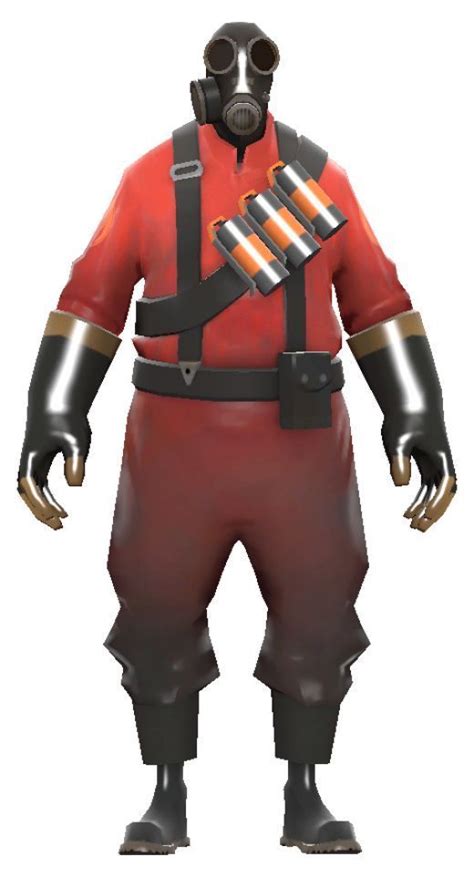 A Man In A Red Suit And Gas Mask Standing With His Hands On His Hips