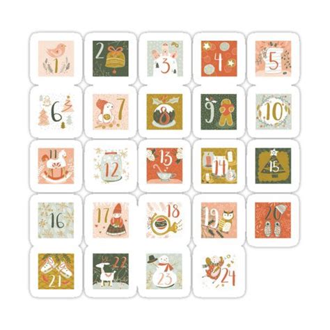 Advent Calendar Christmas Greeting Cards And Holiday Stickers Sticker