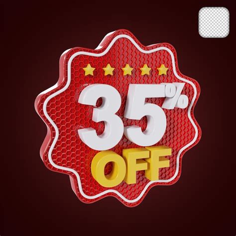 Premium Psd 35 Percent Off Sale Tag 3d Illustration