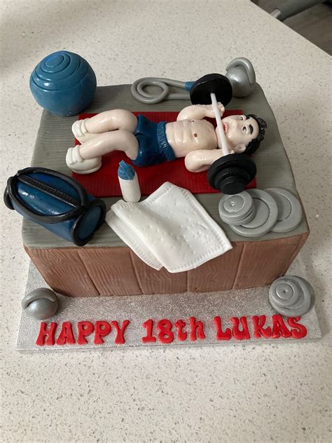 Looking for simple birthday cake ideas that will please any child? Gym themed 18th Birthday Cake #wirralcakes#birthdaycakes#18thbirthdaycakes#birthdaycakesformen ...