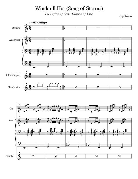 Ocarina of time™ song of storms from the legend of zelda. Windmill Hut (Song of Storms) - The Legend of Zelda: Ocarina of Time Sheet music for Piano ...
